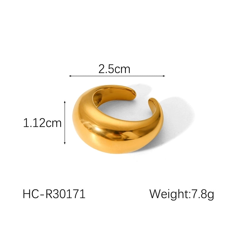 Classic Style Irregular Geometric 304 Stainless Steel Titanium Steel 18K Gold Plated Open Rings