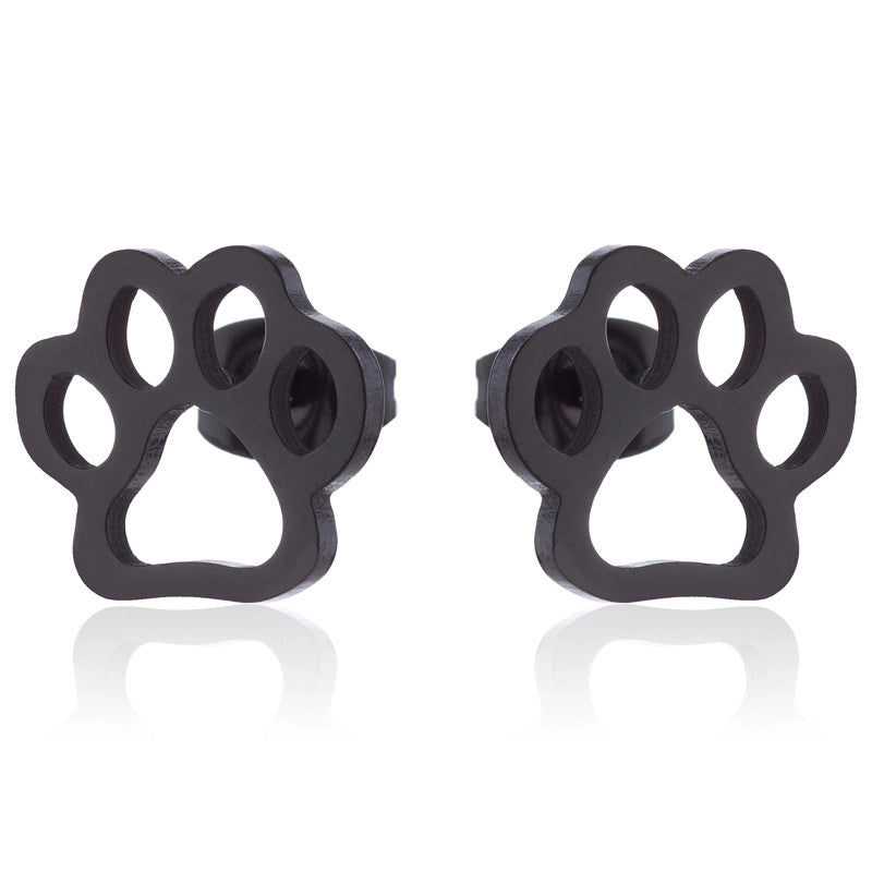 Minimalist Dog Cat Plating 304 Stainless Steel Stainless Steel Earrings