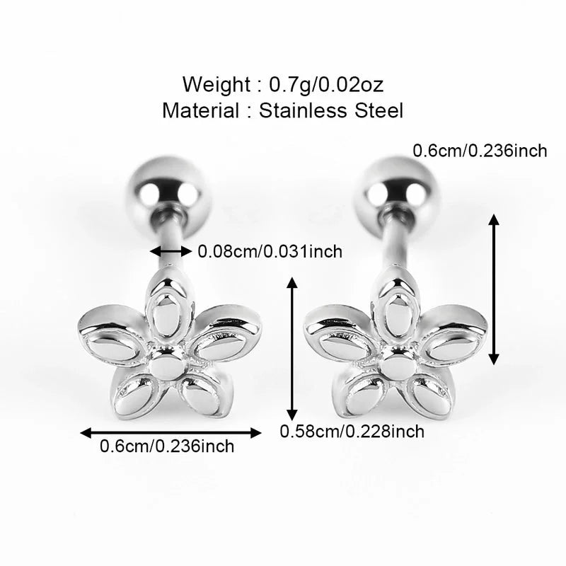 1 Pair Minimalist Classic Style Shiny Geometric Polishing Inlay 304 Stainless Steel Zircon Cartilage Earrings