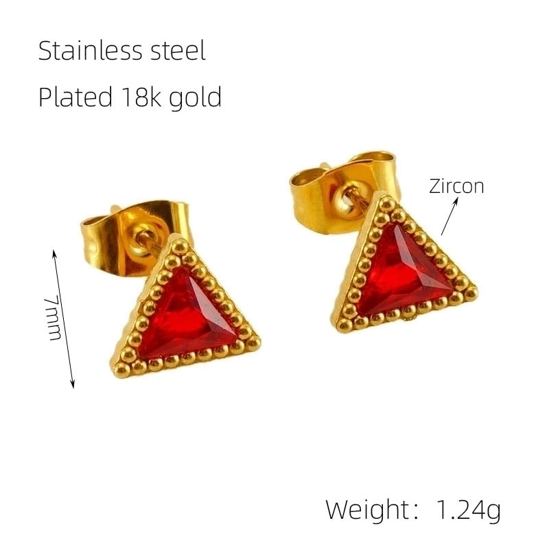 1 Pair Glam Retro Heart Shape Plating Inlay 304 Stainless Steel Rhinestones 18K Gold Plated Drop Earrings