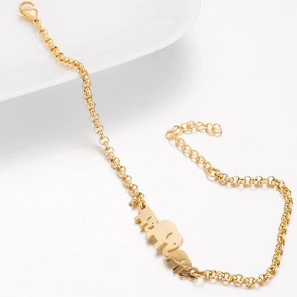 Women's Fashion Heart Butterfly Elephant Stainless Steel No Inlaid Bracelets Plating Stainless Steel Bracelets