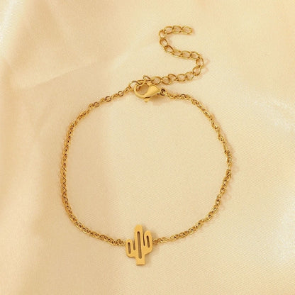 Minimalist Classic Style Snowflake 304 Stainless Steel Zircon Stainless Steel Bracelets In Bulk