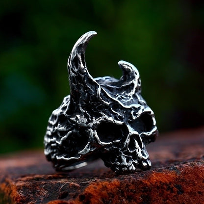 Retro Skull Alloy Plating Halloween Unisex Open Rings