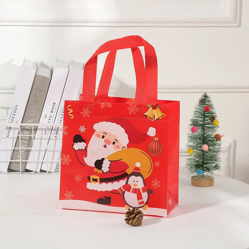 Christmas Cute Santa Claus Snowman Nonwoven Holiday Gift Bags