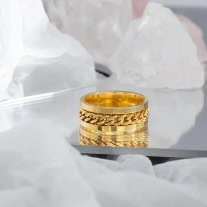 Hip-hop Geometric Stainless Steel Plating Rings