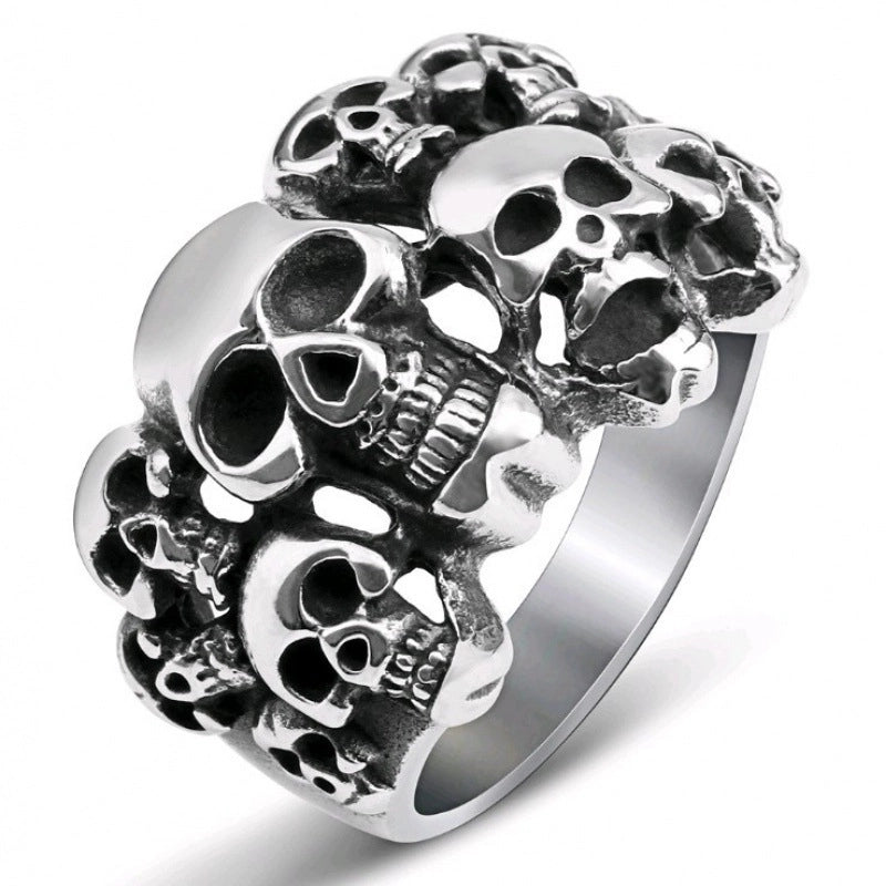 Minimalist Skull Alloy Plating Halloween Men'S Rings
