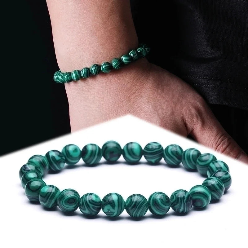 Fashion Natural Stone Malachite Colorful Bracelet