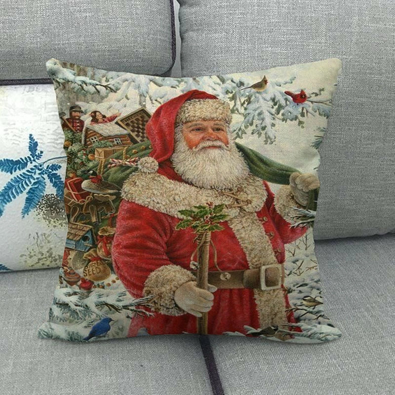 Christmas Nordic Style Modern Style Classic Style Christmas Tree Santa Claus Dog Linen Pillow Cases Couch & Sofa Decor