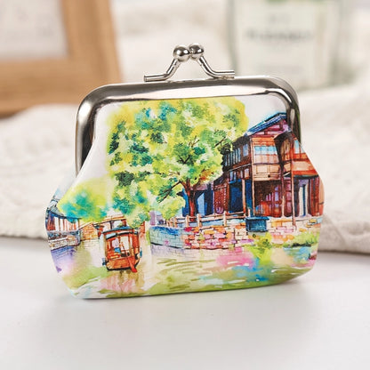 Women's Plant Pu Leather Buckle Kids Wallets