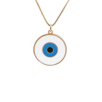 Yiwu Foreign Trade Copper Zircon Ornament European And American Copper Plated Real Gold Love Fatima Devil's Eye Necklace