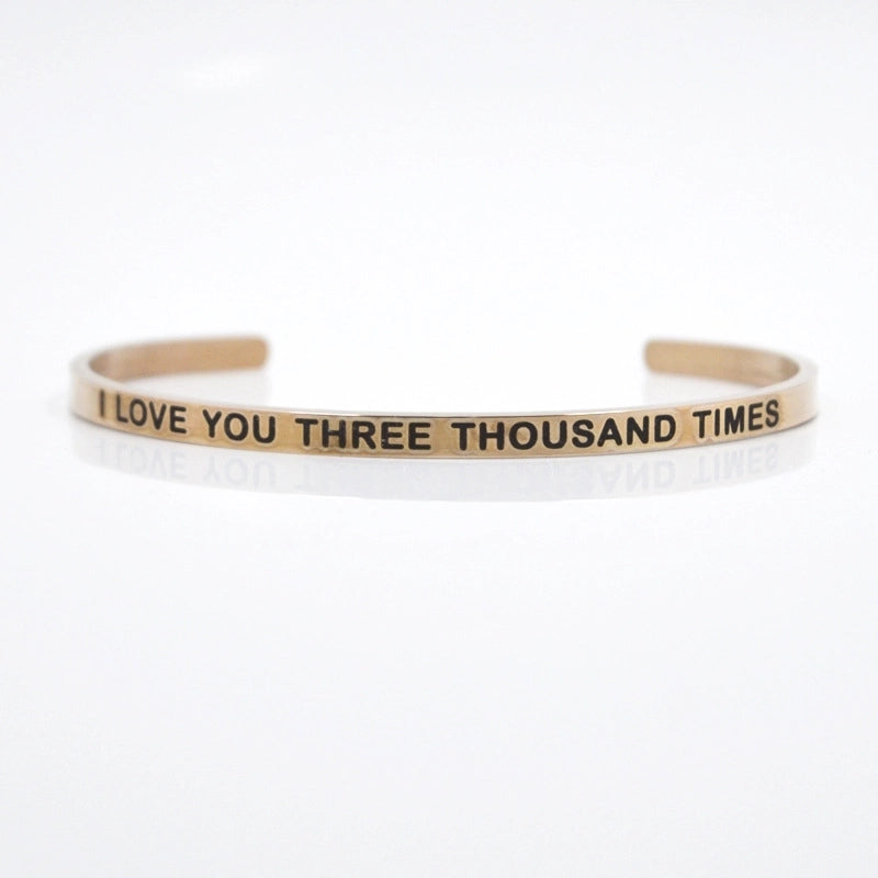 Casual Minimalist Letter Stainless Steel Cuff Bracelets