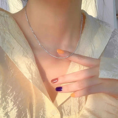 Minimalist Solid Color Titanium Steel Bracelets Anklet Necklace