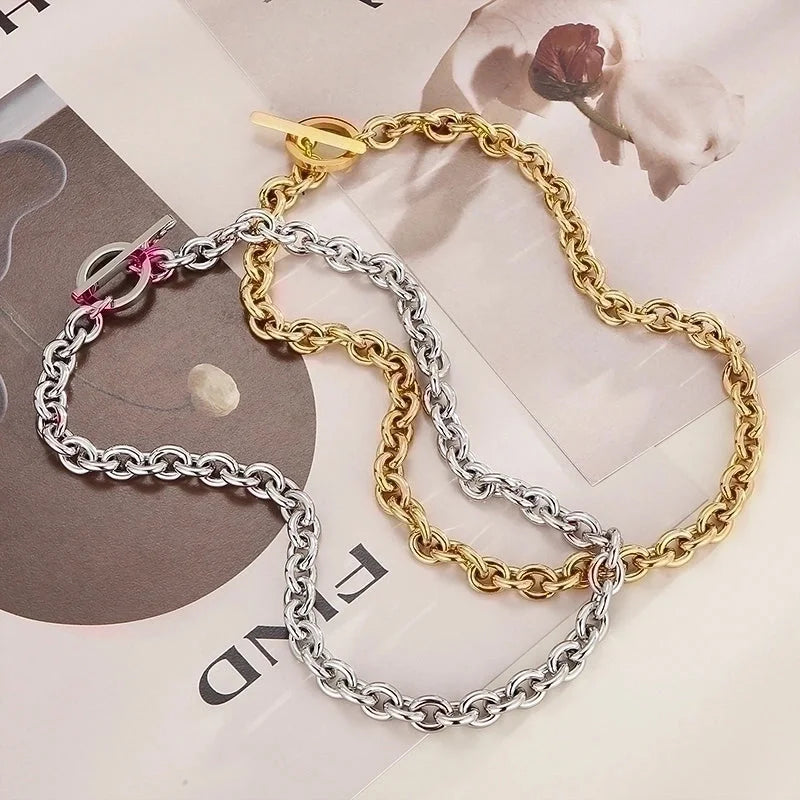 Fashion Geometric Titanium Steel 18K Gold Plated Plating Stainless Steel Jewelry Sets