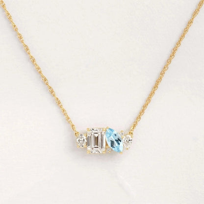 Casual Minimalist Commute Square Oval Horse Eye 304 Stainless Steel Zircon 16K Gold Plated Inlay Pendant Necklace