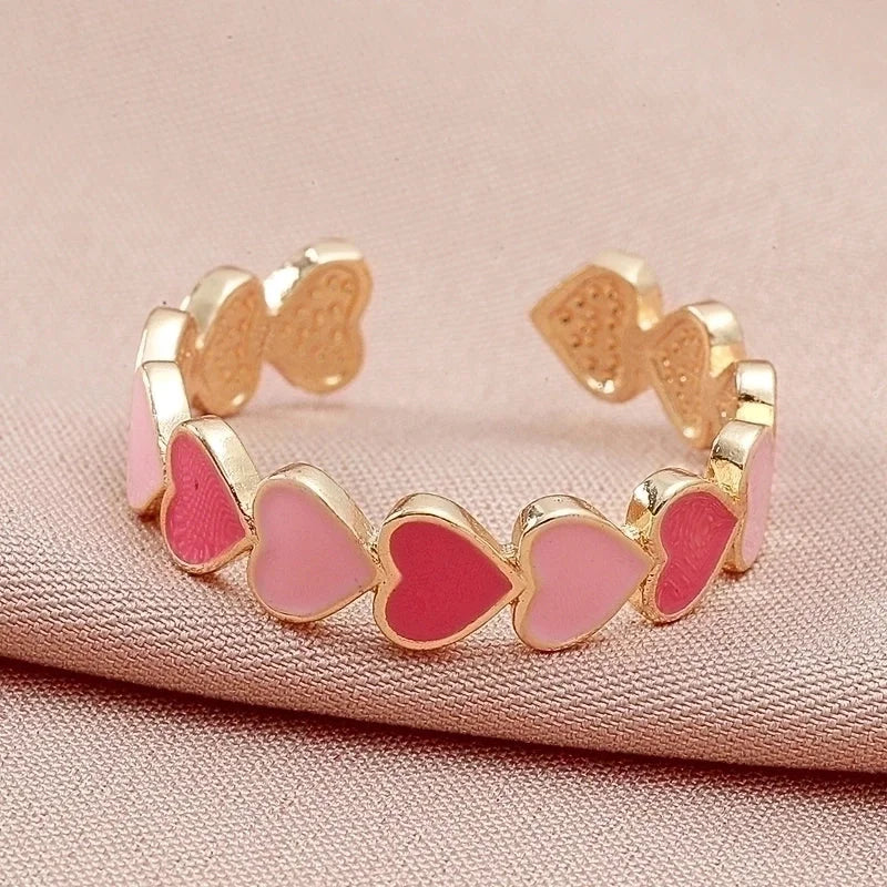 Sweet Copper Heart Shape Ring Daily Unset