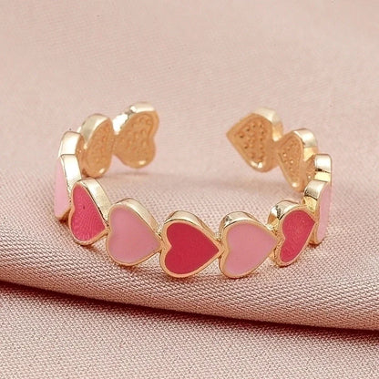 Sweet Copper Heart Shape Ring Daily Unset