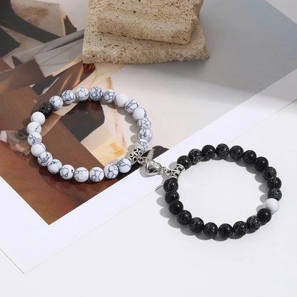 Commute Heart Shape Turquoise Beaded Bracelets