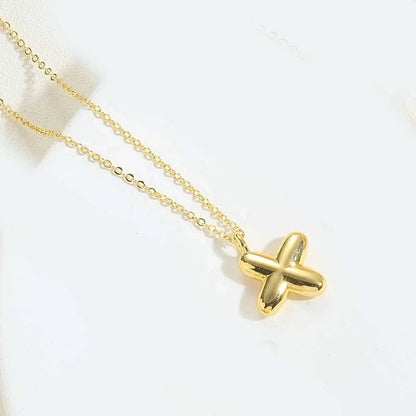 Copper 14K Gold Plated Minimalist Letter Pendant Necklace