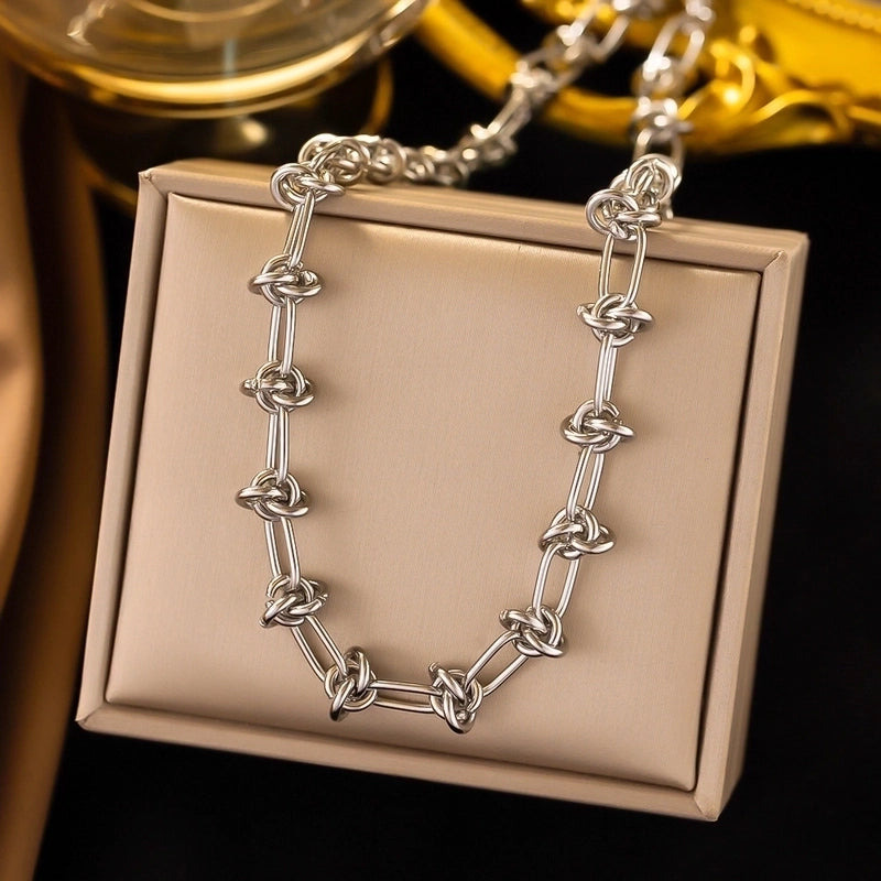 Sweet Minimalist Classic Style Geometric Heart Shape Titanium Steel Plating Bracelets Necklace