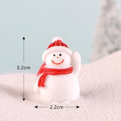 Christmas Snowman Micro Landscape Snow Basin Landscaping Small Ornaments Santa Claus Keychain Pendant Resin Gift