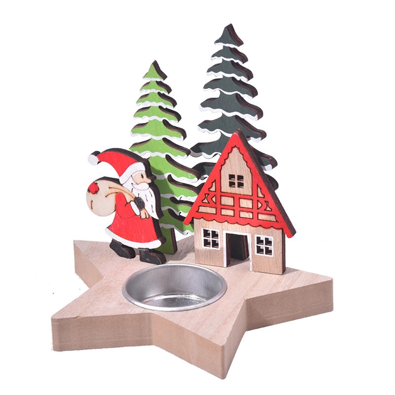 Christmas Cute Christmas Tree Santa Claus Elk Wood Party Festival
