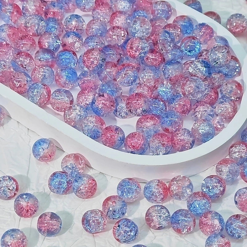 50 PCS/Package Diameter 10mm Diameter 8mm Glass Crackle Glass Beads Round Jewelry Accessories