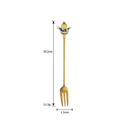 Christmas Cute Cartoon 304 Stainless Steel Spoon Fruit Fork 1 Piece 1 Set