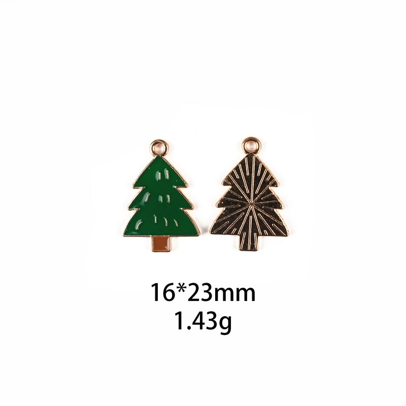 10 PCS/Package Zinc Alloy Christmas Hat Christmas Tree Santa Claus Pendant Jewelry Accessories