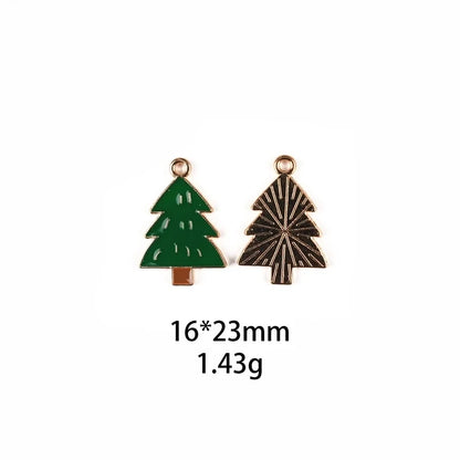 10 PCS/Package Zinc Alloy Christmas Hat Christmas Tree Santa Claus Pendant Jewelry Accessories