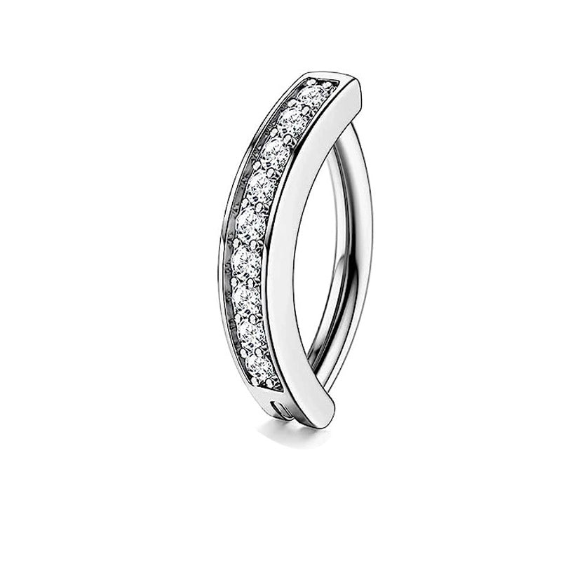 1 Piece Belly Rings Minimalist Classic Style Solid Color 304 Stainless Steel Inlay Belly Rings