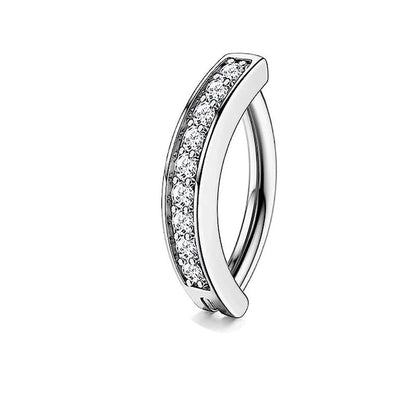 1 Piece Belly Rings Minimalist Classic Style Solid Color 304 Stainless Steel Inlay Belly Rings