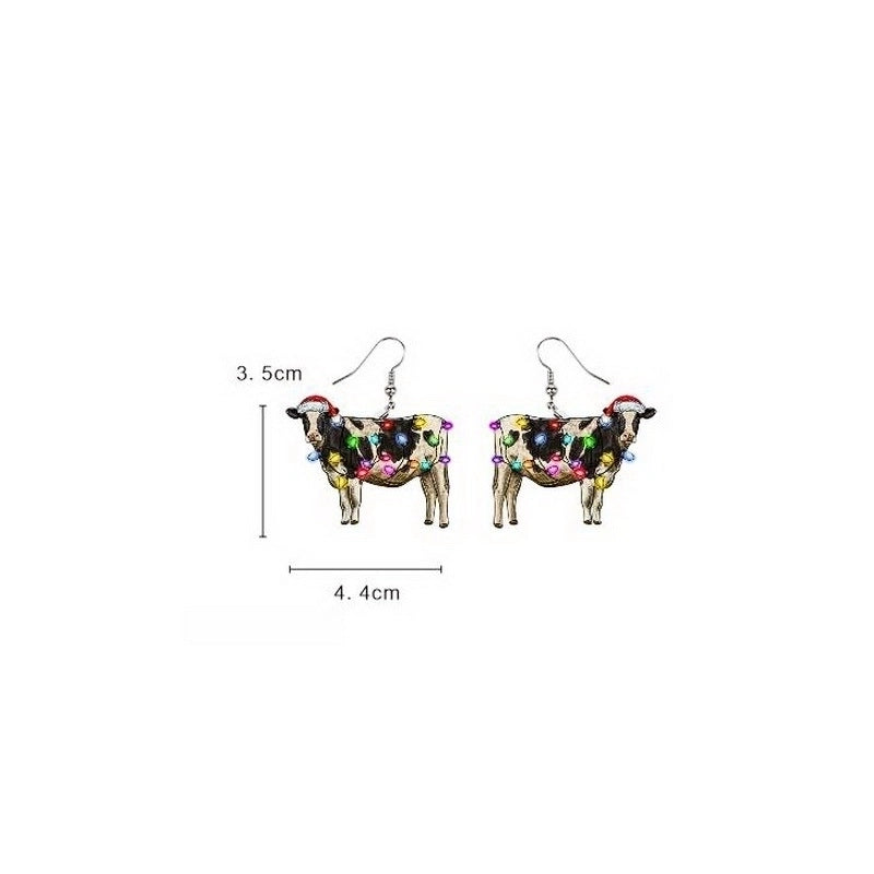 1 Pair Cartoon Style Cartoon Character Printing Wood Drop Earrings