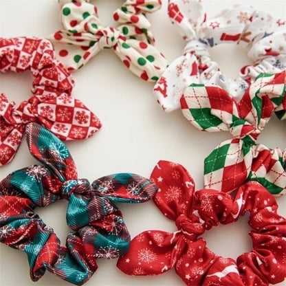 Christmas Retro Women's Polka Dots Handmade Hair Tie