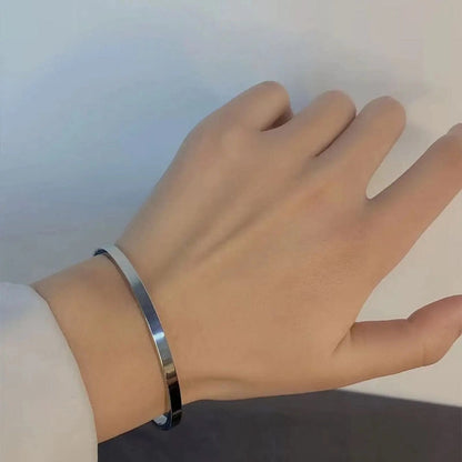 Minimalist Geometric Titanium Steel Bangle