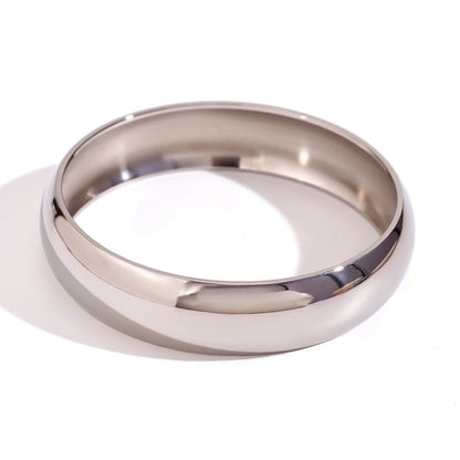 Minimalist Classic Style Solid Color 304 Stainless Steel 18K Gold Plated Bangle In Bulk