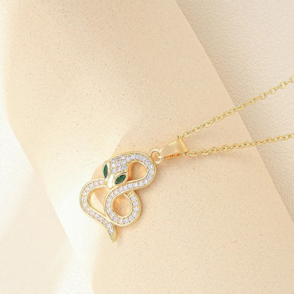 Hip-Hop Minimalist Shiny Heart Shape 304 Stainless Steel Copper Zircon 18K Gold Plated Inlay Pendant Necklace