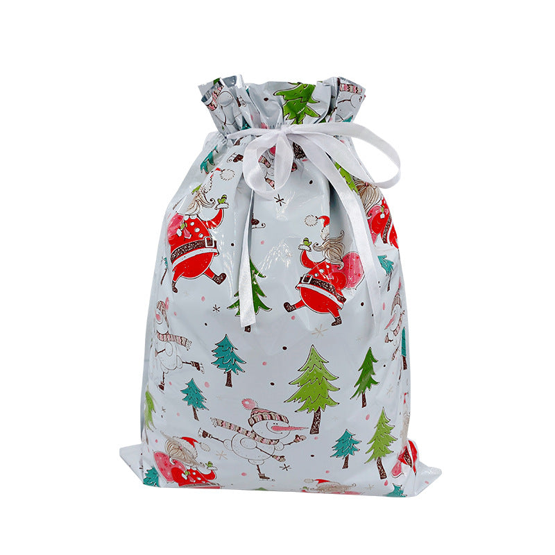 Christmas Gift Bag 2025 Santa Claus Style Drawstring Bag Candy Packaging Gift Bag