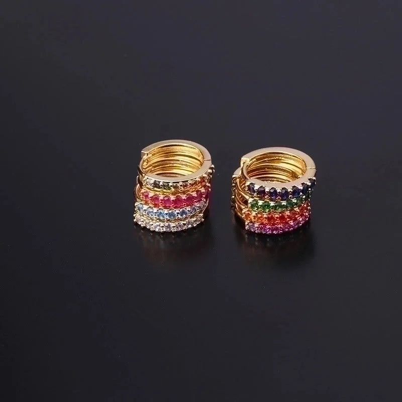 Geometric Copper Artificial Gemstones Earrings