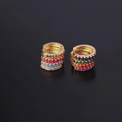 Geometric Copper Artificial Gemstones Earrings