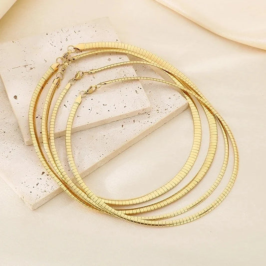 Elegant Minimalist Streetwear Solid Color 304 Stainless Steel 18K Gold Plated Choker