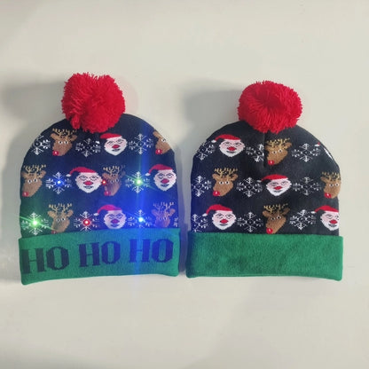 Kid'S IG Style Santa Claus Elk Pom Poms Wool Cap