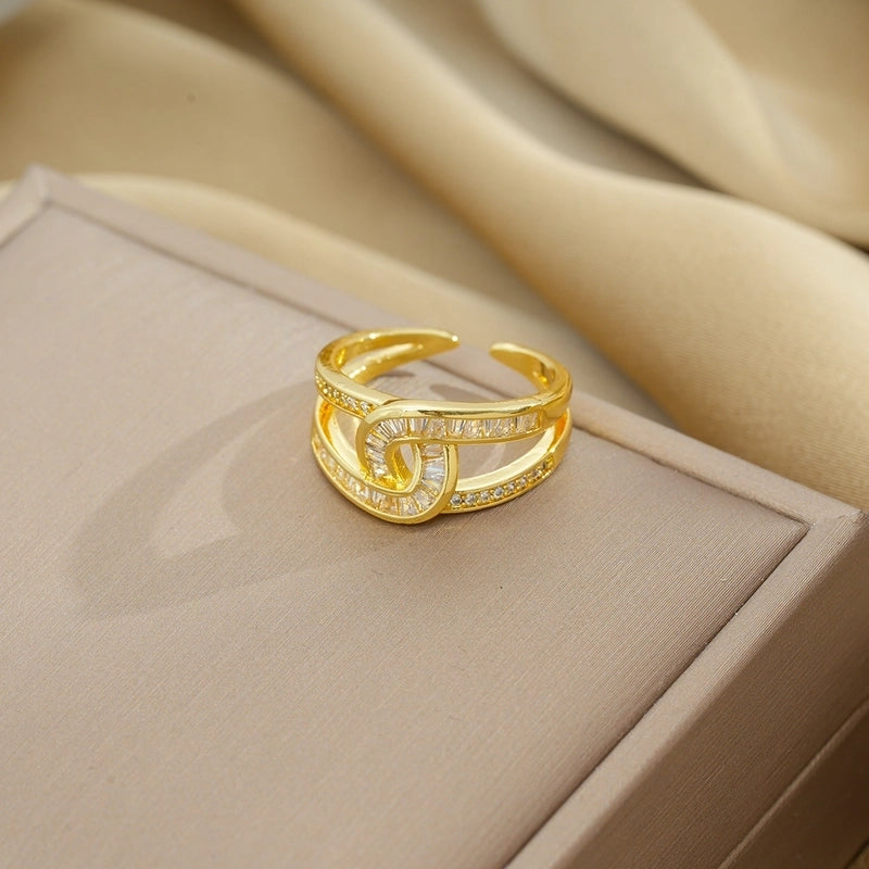 Copper 18K Gold Plated Minimalist Shiny Plating Snake Rings