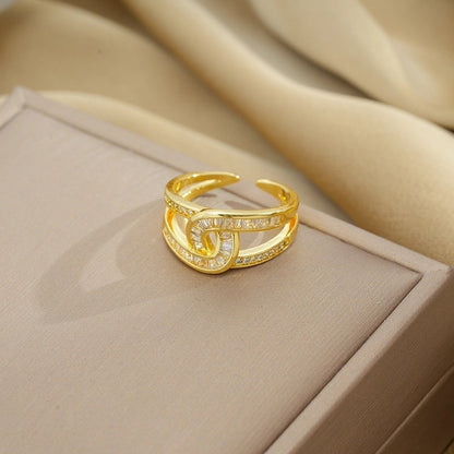 Copper 18K Gold Plated Minimalist Shiny Plating Snake Rings