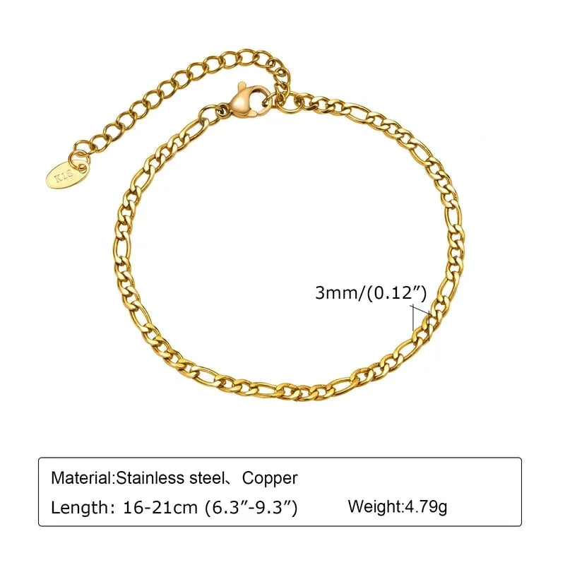 Casual Minimalist Solid Color 304 Stainless Steel 18K Gold Plated Bracelets In Bulk