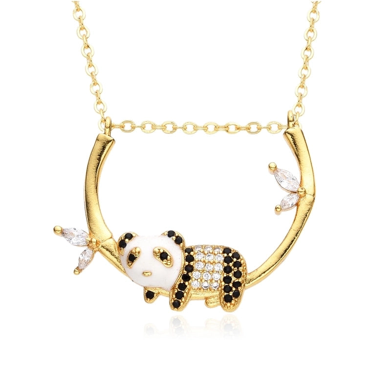 Casual Minimalist Animal Copper Inlay Zircon Necklace