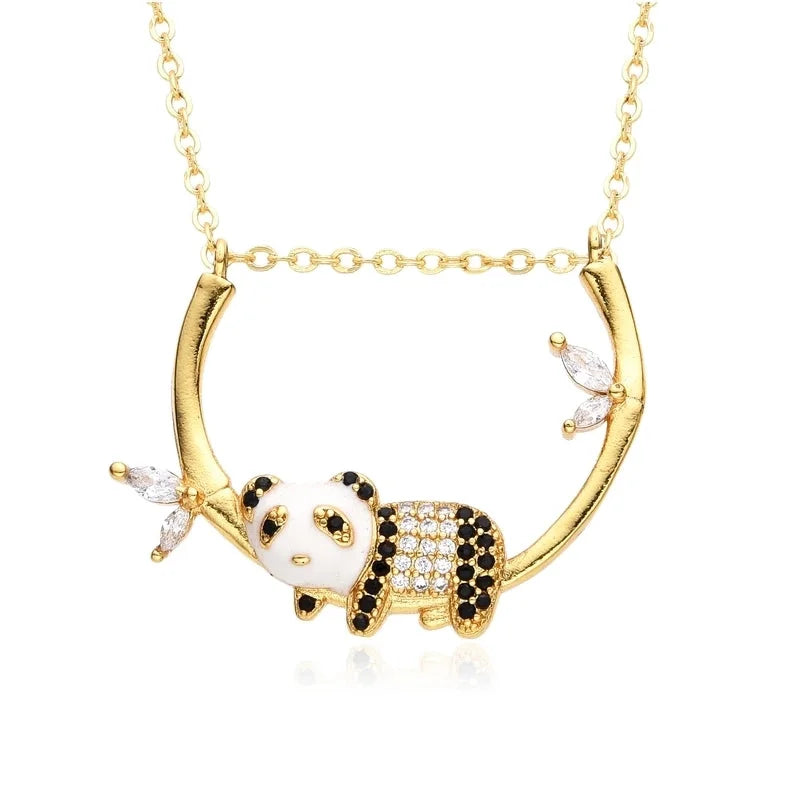 Casual Minimalist Animal Copper Inlay Zircon Necklace