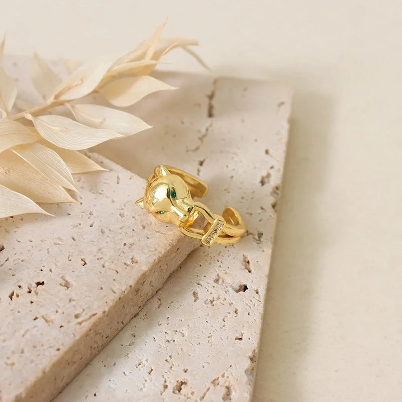 Sweet Round Copper Plating Inlay Rhinestones 18k Gold Plated Open Rings