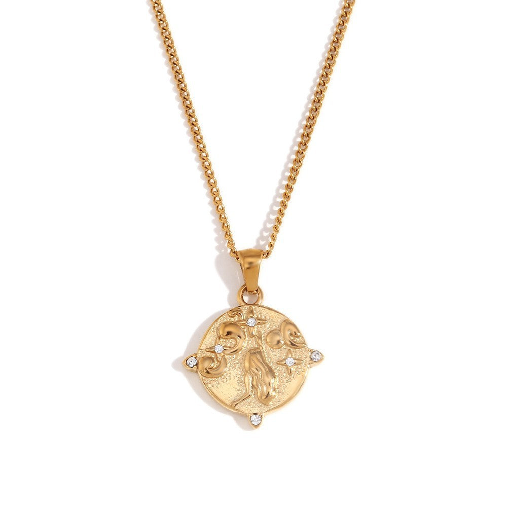 Fashion Zodiac Sagittarius Zodiac Sign Scorpius Libra Capricorn Virgo Stainless Steel Electroplating Rings