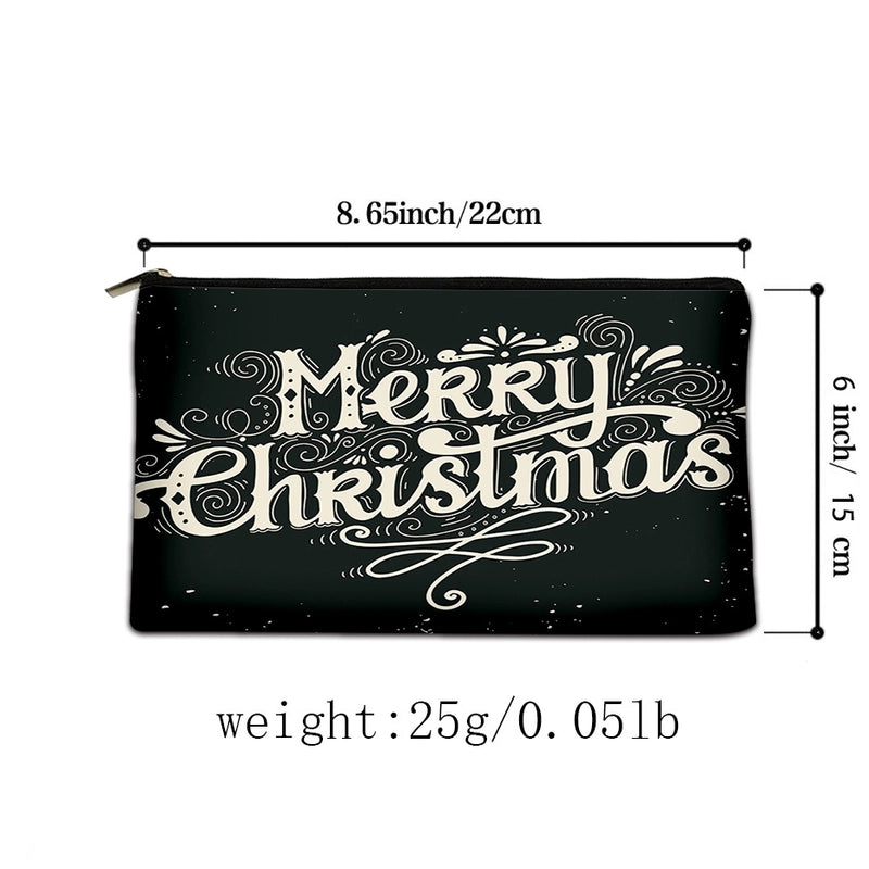 Hot Sale Christmas Holiday Printing Technology Cloth Cosmetic Bag Coin Purse Mobile Phone Bag