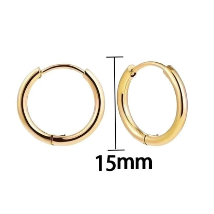 1 Pair Minimalist Solid Color Plating Stainless Steel Hoop Earrings